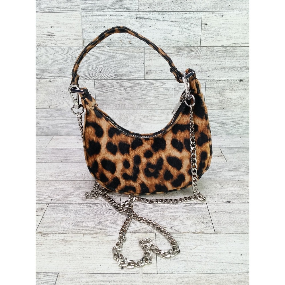 Urban Outfitters  Y2K Leopard Print Mini Crescent Shoulder Bag Cross Body 2000s